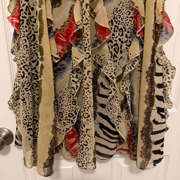 Asymmetrical Animal Print maxi Skirt small Tunique - Picture 3 of 7